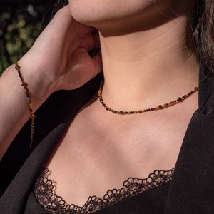 Collier et bracelet pierre oeil de tigre