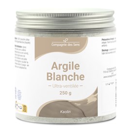 Argile blanche kaolinite - poudre ultra-ventilée - 250g