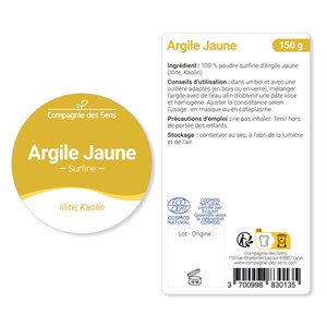 Argile jaune illite - poudre surfine - 400g