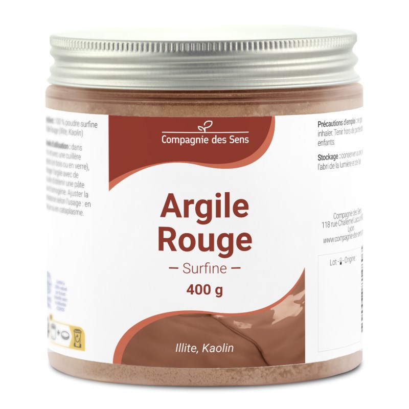 Argile rouge illite - poudre surfine - 400g