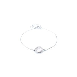 Bracelet quartz rose, argent