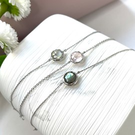 Bracelet pierre de lune, argent