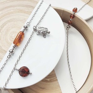 Bracelet tortue, coquille ambre