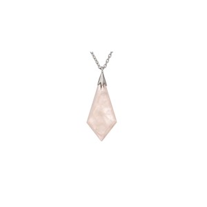 Collier quartz rose, argent 925