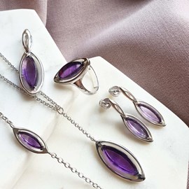 Collier améthyste, argent 925