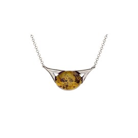 Collier ambre naturel, argent 925