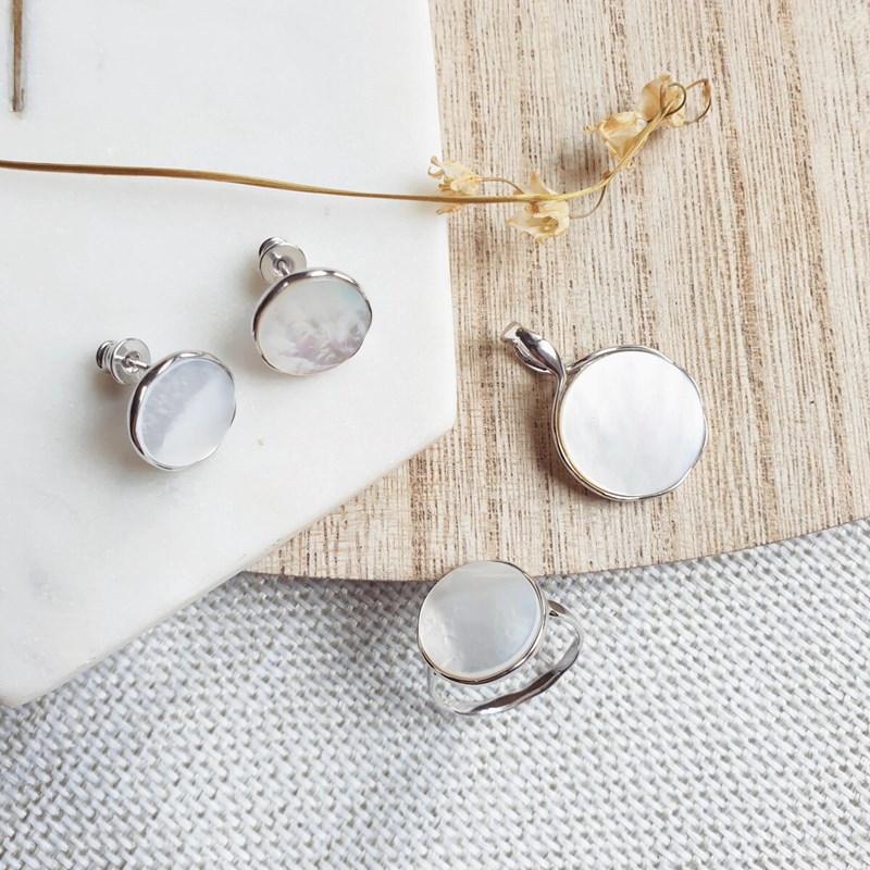 Pendentif nacre, argent 925