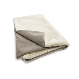 Nation, couverture bi-face blanc beige m