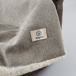 Nation, couverture bi-face blanc beige m