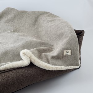 Nation, couverture bi-face blanc beige l