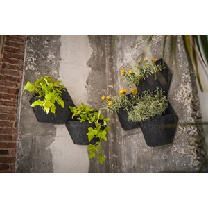 Pot mural textile à arrosage, gris