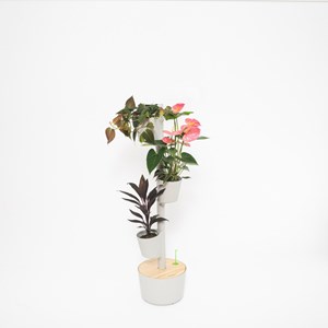 Jardinière verticale smart, 3 pots gris