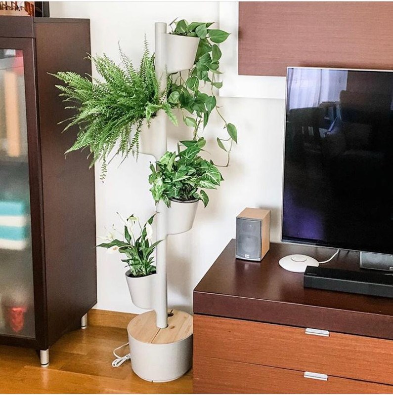 Citysens - Jardinière verticale smart, 4 pots gris
