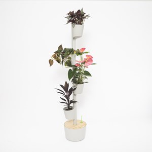 Jardinière verticale smart, 4 pots gris