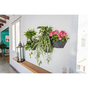 Pot mural textile à arrosage, blanc