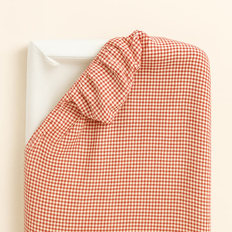 Housse de matelas à langer bio vichy (Papate) - Image 2