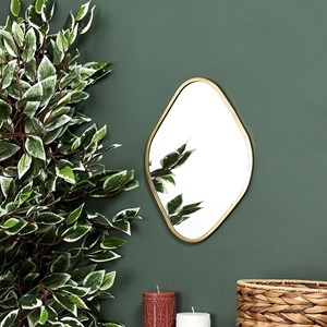 Miroir contour déco doré losange