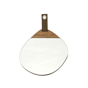 Miroir galet bois 25x25 cm