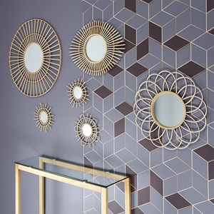 Lot de 3 miroirs rotin d28