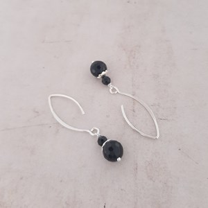 Boucles d'oreilles onyx noir
