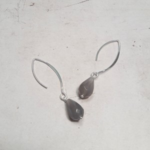 Boucles d'oreilles iara agate grise arge