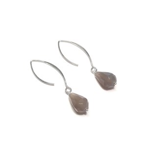 Boucles d'oreilles iara agate grise arge