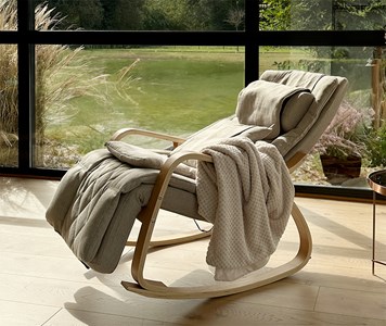 Rocking chair massant youki beige clair