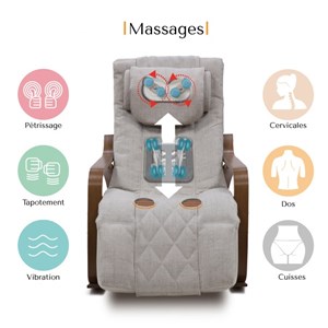 Rocking chair massant youki vert - clair
