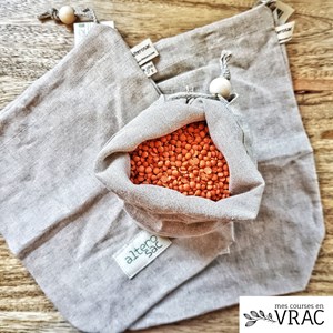 Sacs à vrac en lin biologique (s, m ou l
