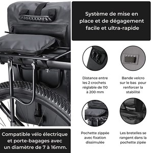 Sac à dos de vélo ali 28l noir