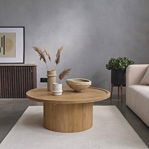 Table basse ronde teck