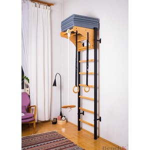 Benchk 212b espalier bois et métal noir