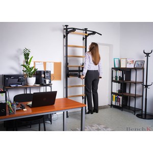 Benchk 512 espalier bois métal noir