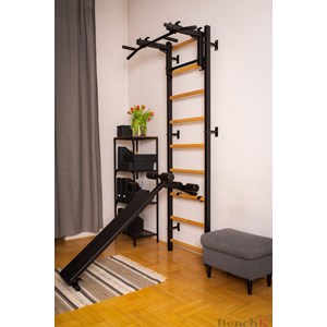 Benchk 733b espalier bois métal noir