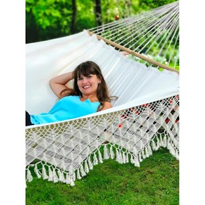 Hamac selekt écru à franges