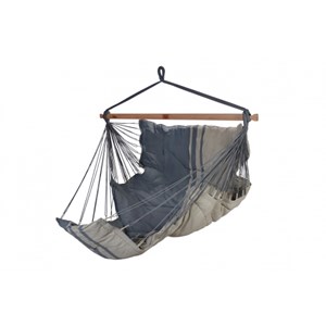 Chaise hamac anthracite-taupe certifié fsc 100% - konfort - 130x225cm