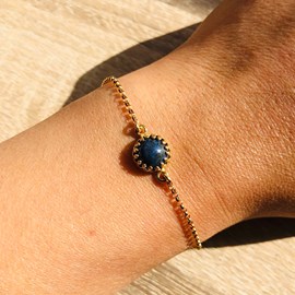 Bracelet margaux lapis lazuli bleue or