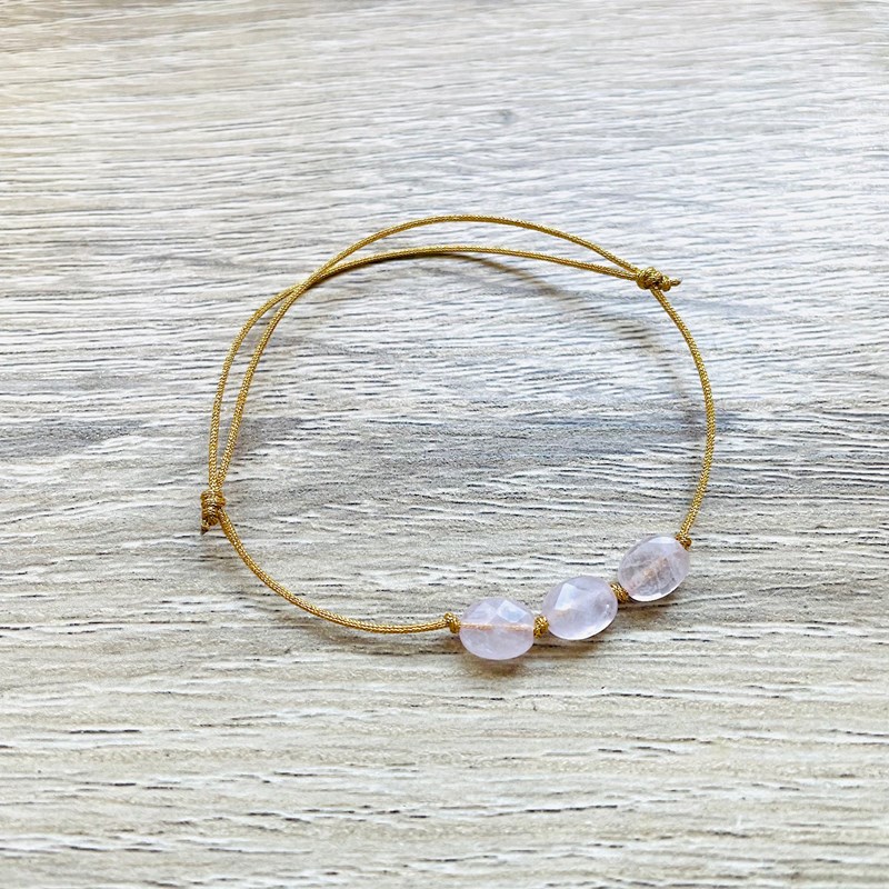 Ysie - Bracelet candy quartz rose doré