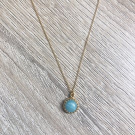 Collier margaux amazonite bleue or