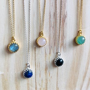 Collier margaux amazonite bleue or