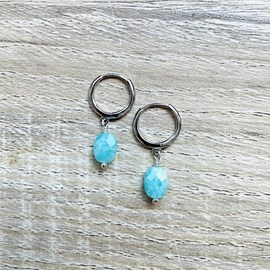 Créoles mini candy amazonite argent