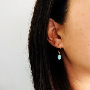 Créoles mini candy aventurine argent