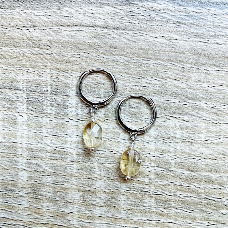 Ysie - Créoles mini candy citrine argent