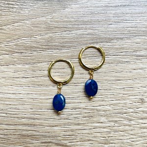 Créoles lapis lazuli argent mini candy