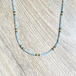 Collier 2 en 1 romy saphir bleu ciel
