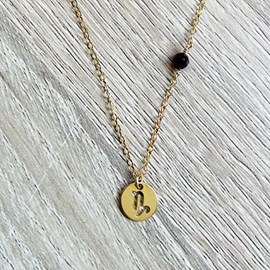 Collier astrée capricorne grenat rouge