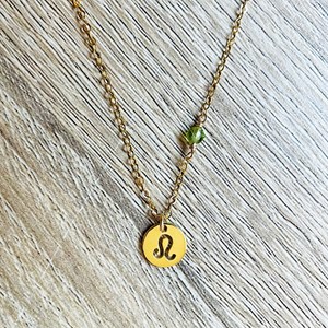 Collier astrée lion péridot vert