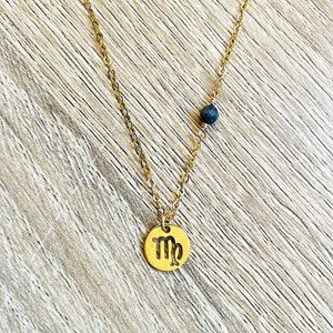 Collier astrée vierge saphir bleu