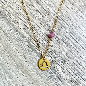 Collier astrée balance tourmaline rose