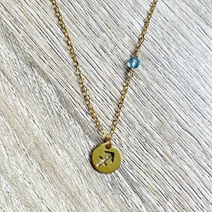 Collier astrée sagittaire topaze bleue